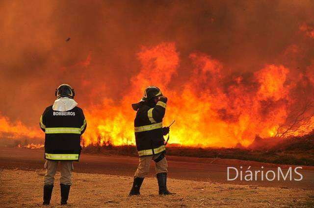 Fogo em Dourados continua fora de controle e morto pode ser andarilho