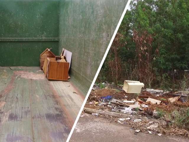 Apesar de Ecoponto pertinho, entulho ainda &eacute; jogado em terrenos