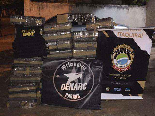 Carga de 891 kg de maconha &eacute; apreendida em opera&ccedil;&atilde;o das pol&iacute;cias do MS e PR
