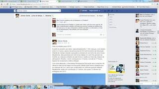 Postagem no Facebook mostra comentário do prefeito sobre redução de tempo nas creches
