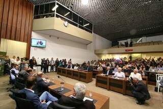 Plenário da Assembléia Legislativa durante evento que debateu a preservação do Pantanal, nesta tarde. (Foto: André Bittar)