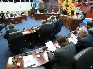 Plenário da Câmara de Vereadores de Dourados; gasto com diárias cresceu mais de quatro vezes neste ano (Foto: Thiago Morais/Divulgação)