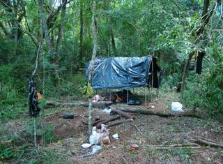 Acampamento de índios entre Amambai e Aral Moreia: sob investigação da Polícia Federal em Campo Grande.  (Foto: Divulgação Cimi)