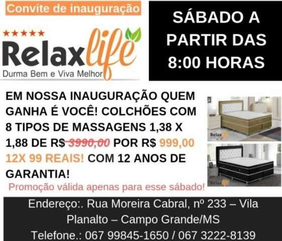 Relax Life faz mega inauguração com 75% de desconto e 12X para pagar