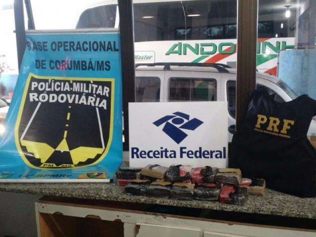 PRE, PRF e Receita Federal apreendem 10 kg de pasta base de coca&iacute;na