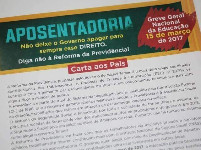 Escolas de Nova Andradina suspendem aulas em ades&atilde;o &agrave; paralisa&ccedil;&atilde;o geral