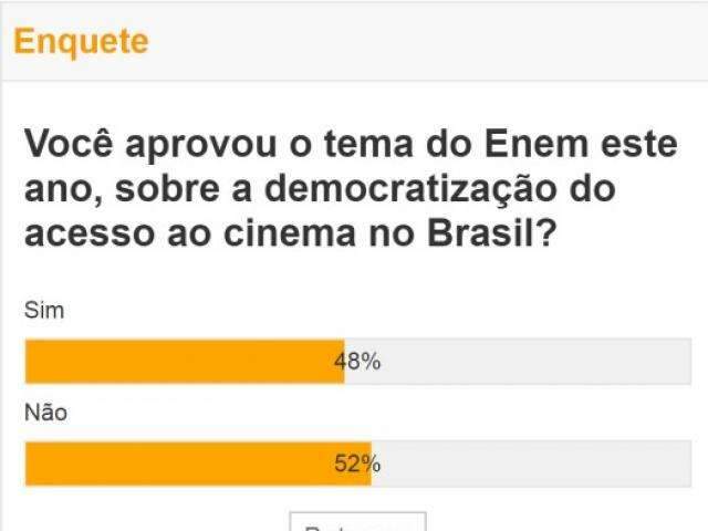 Em enquete, tema escolhido para reda&ccedil;&atilde;o do Enem divide opini&otilde;es