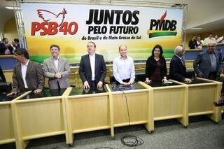 Abertura do ato político, na Câmara, com Nelsinho, Murilo, Campos, Mochi e Simone 