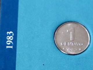 Moeda de 1 centavo Real que circulou em 1983 (Foto: Paulo Francis)