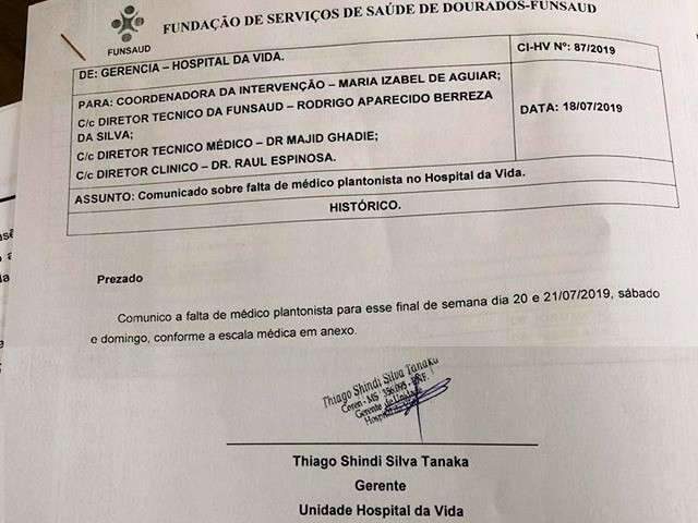 Maior hospital de urg&ecirc;ncia do interior fica sem m&eacute;dico no fim de semana