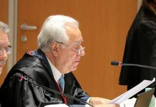 Desembargador Fernando Mauro Moreira Marinho, relator do processo, durante julgamento (Foto: TJMS/Divulgação)