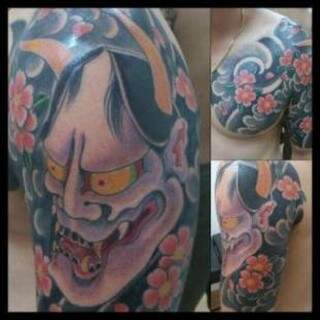 Hannya, tradicional japonês. (Tatuagem de André Peralta)