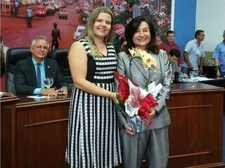 Daniela Hall, presidente da Câmara Municipal, e prefeita de Dourados, Delia Razuk (Foto: divulgação / prefeitura)
