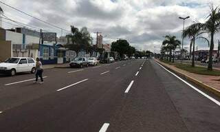 Ruas da área central de Campo Grande vão ganhar nova sinalização horizontal, anunciou a Agência Municipal de Trânsito (Foto: Prefeitura/Divulgação)