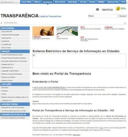 Uma das piores do pa&iacute;s, Prefeitura da Capital promete melhorar transpar&ecirc;ncia