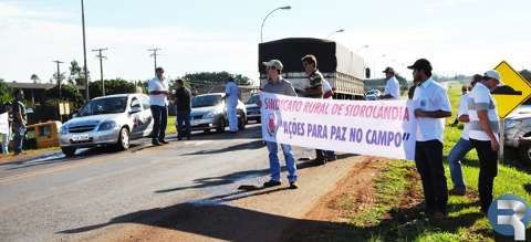 Fazendeiros fazem manifestação em Sidrolândia contra as demarcações