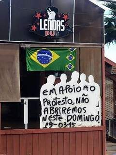 Bar na Mato Grosso também aderiu á campanha.