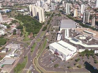 Imagem aérea da região do Shopping Campo Grande (Foto: Arquivo/Campo Grande News)