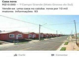 Casa popular &quot;nova&quot; é oferecida a R$ 10 mil no Portal Caiobá. (Foto: reprodução Facebook)