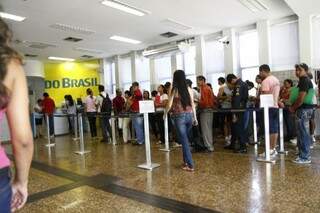 No Banco do Brasil, funcionamento era normal. ( Foto: Cleber Gellio)