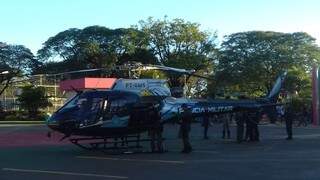 Helicoptero da PM foi encaminhado de Campo Grande para a região de conflito. (Foto: Direto das Ruas)