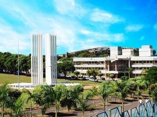 Entrada do campus da Universidade Federal de MS, em Campo Grande (Foto: Divulgação)