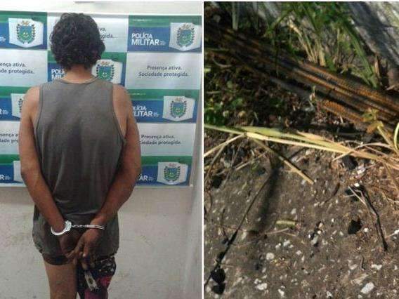 Ladr&atilde;o com 11 passagens pela pol&iacute;cia &eacute; preso pelo furto de barras de ferro