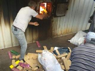 Incineração é feita em forno de fábrica de ração em Dourados (Foto: Adilson Domingos)