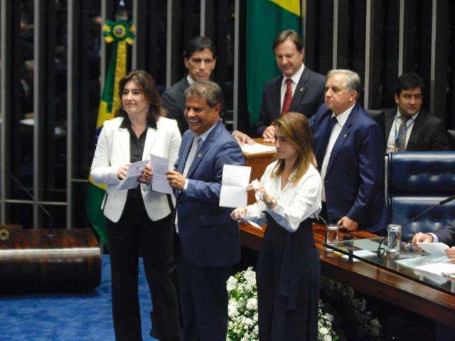 Senadores de MS votaram juntos em Davi Alcolumbre, novo presidente