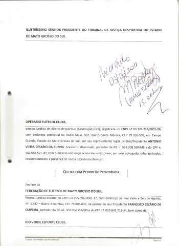  Para presidente do Oper&aacute;rio, TJD-MS &ldquo;n&atilde;o passa de pe&ccedil;a ilustrativa&rdquo;