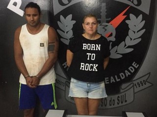 O DJ Mário Diego e Janaina Garcia foram presos por equipes do Garras (Foto: Divulgação)
