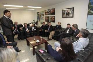 Senadores e deputados federais se reuniram nesta terça-feira com o prefeito Marquinhos Trad (Divulgação)