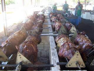 Mais de 200 leitões foram para as churrasqueiras na tradicional festa em São Gabriel do Oeste