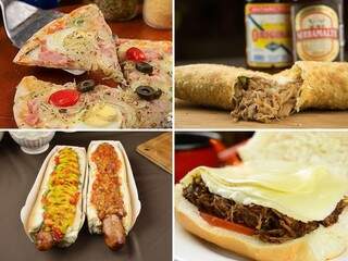 Cardápio oferece opções como pizzas, pastéis, cachorro quente canadense e lanches (Foto: Divulgação)