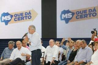 O Governador Reinaldo Azambuja foi elogiado por companheiros de partido durante o evento. (Foto: Helio de Freitas) 