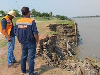 Defesa Civil vistoriou a área em outubro parra avaliar danos na barragem, em Porto Murtinho (Foto/Arquivo)