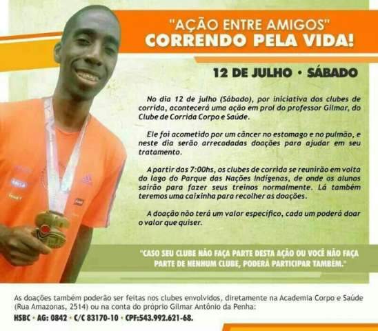Corredores de rua se unem para ajudar na cura de professor com c&acirc;ncer