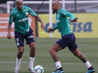 Deyverson e Felipe Melo devem começar duelo com Ceará entre os titulares do Palmeiras (Foto: Cesar Greco/Ag. Palmeiras)