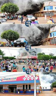 Incêndio atinge supermercados e lojas. (Foto: Marcos Tomé/Região News)