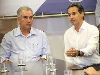 Governador do Estado, Reinaldo Azambuja (PSDB), e o prefeito de Campo Grande, Marquinhos Trad (PSD). (Foto: Marcos Ermínio/Arquivo).