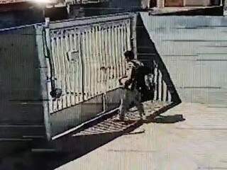 Suspeitos deixando a casa após o furto (Foto: Reprodução Vídeo)
