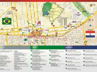 Folders com o mapa das lojas participantes do Black Friday estão sendo distribuídos no acesso as duas cidades (Foto: Divulgação)