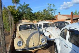 Alguns carros são comprados pelo mecânico para serem restaurados e vendidos (Foto: Alana Portela)