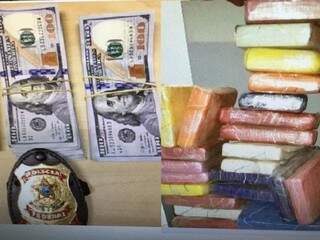 Dinheiro e drogas apreendidos durante as investigações. (Foto: Divulgação/ PF)