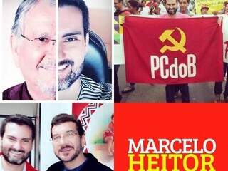 Marcelo Heitor (PC do B), candidato a vereador, em postagens do Facebook. (Foto: Reprodução)