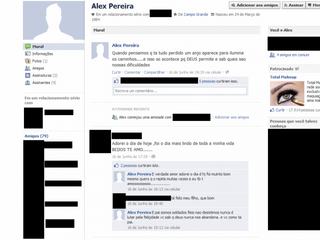 Perfil do Facebook de Alexander. (Foto: Reprodução)
