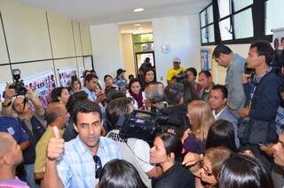 Houve tumulto durante a ocupação (Foto: Vanderlei Aparecido)