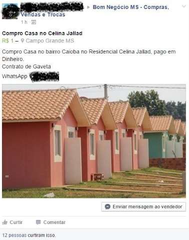 Ap&oacute;s an&uacute;ncios de venda, internautas anunciam compra de casas populares