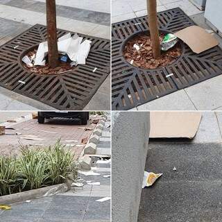 Fotos publicadas no Facebook mostram 14 de Julho cheia de lixo (Foto: Reprodução)