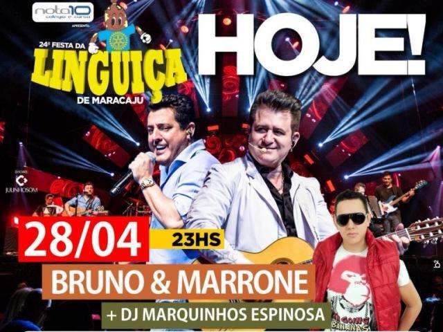 Bruno e Marrone se apresentam neste s&aacute;bado na Festa da Lingui&ccedil;a de Maracaju